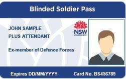 NSW Blinded Soldier Pass