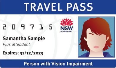 Vision Impaired Persons Pass