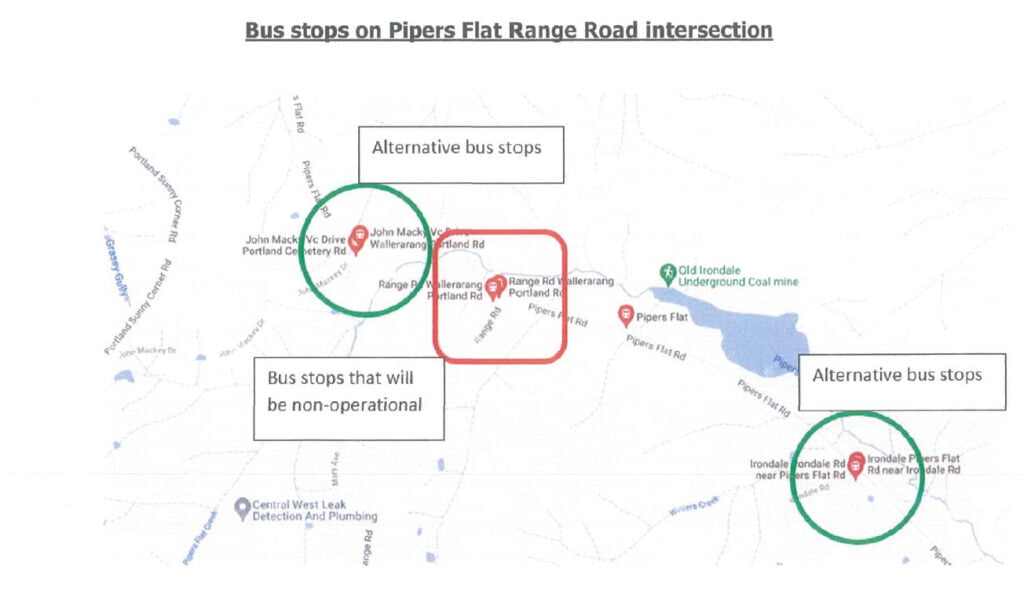 Pipers Flat Range Rd Bus Stops